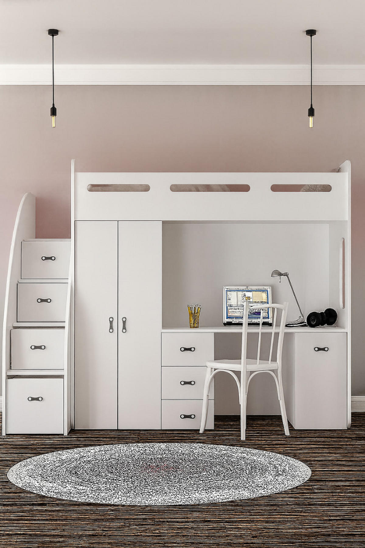 KINDERBETT Zuzia plus weiss - Weiß, Holzwerkstoff - roe furniture