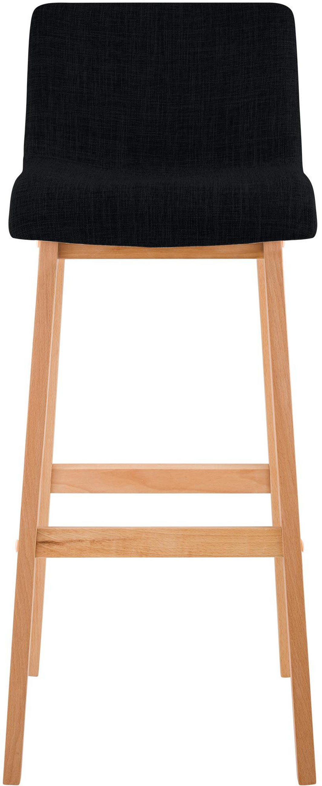 BARHOCKER 2er Set Tenar Stoff Schwarz Braun - Schwarz, Textil (41/102/46cm) - DELUKE