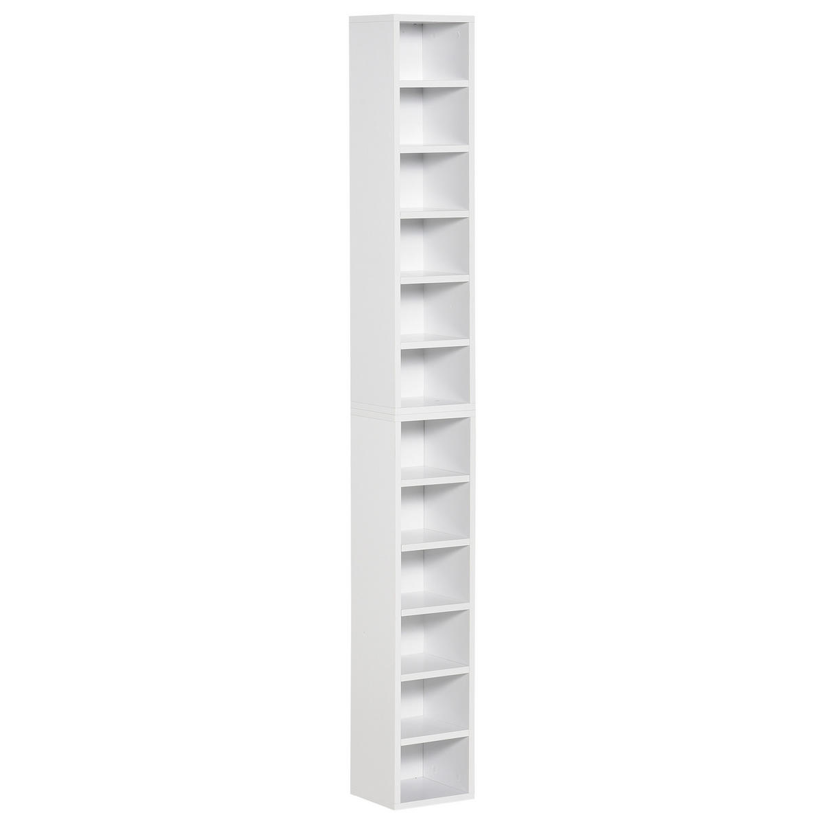 CD-REGAL 2er-Set DE-14392 12 Fächer für 160 CDs Weiß - Weiß, Holzwerkstoff (19/88/21cm) - ComfortXL