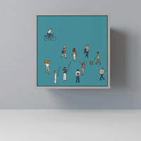 SIDEBOARD COLLECTIVE STREAM, Grau, 57,5x42x57,5 cm, Ohne Füße - Multicolor/Grau, Holzwerkstoff (57.5/57.5/42cm) - SpaceRebels