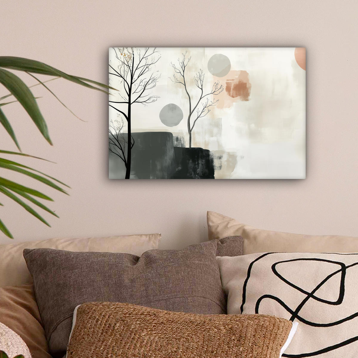 LEINWANDBILD Wabi sabi - Beige - Pflanze 30x20 cm - Sandfarben, Textil (30/20cm) - MuchoWow