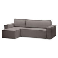 ECKSOFA Agi Dunkelbraun 60 cm - Dunkelbraun, Textil (244/60cm)