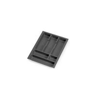 BESTECKEINSATZ Optima Vertex/Concept, Tiefe 500mm, Plattenstärkenstärke 16mm, Modul 400mm, Kunststoff, Anthrazitgrau - Anthrazit, Kunststoff (39.5/5/52cm) - EMUCA