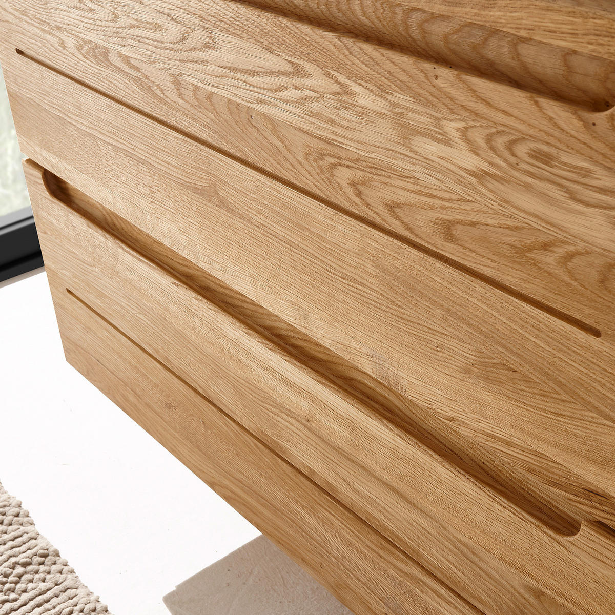 WASCHTISCHUNTERSCHRANK - Eiche teilmassiv - Eichefarben, Holz/Holzwerkstoff (42/54/42cm) - home24