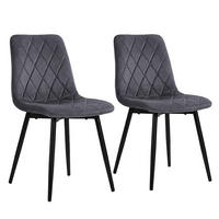 STOL Antracit 2-pack sammet metallben - Antracit, Trä/Textil (43/86/53.5cm) - Relaxdays