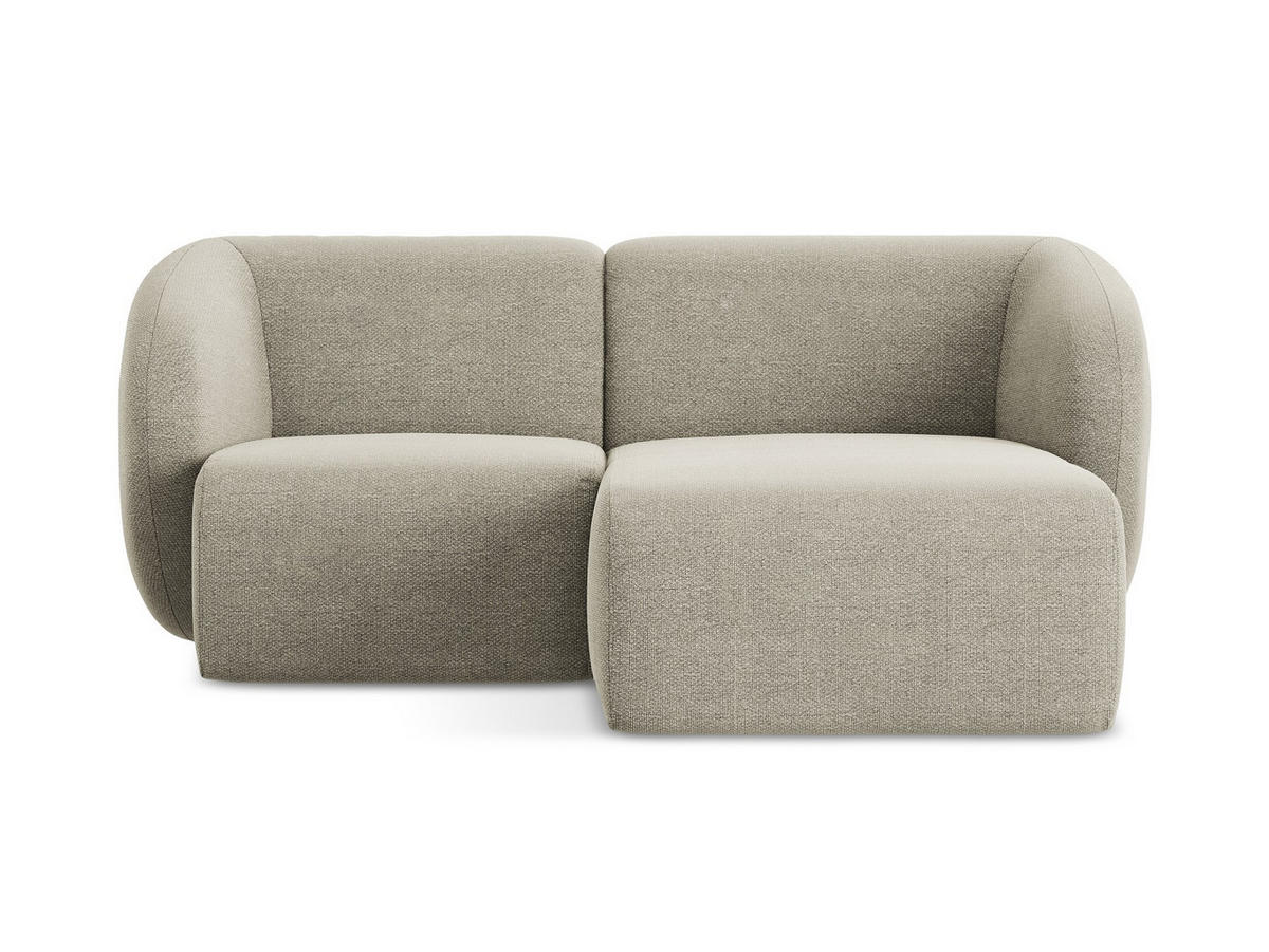 ECKSOFA Rechts Bouclé Stoff Grau - Taupe/Schwarz, Holzwerkstoff/Kunststoff (178/166cm) - Makamii