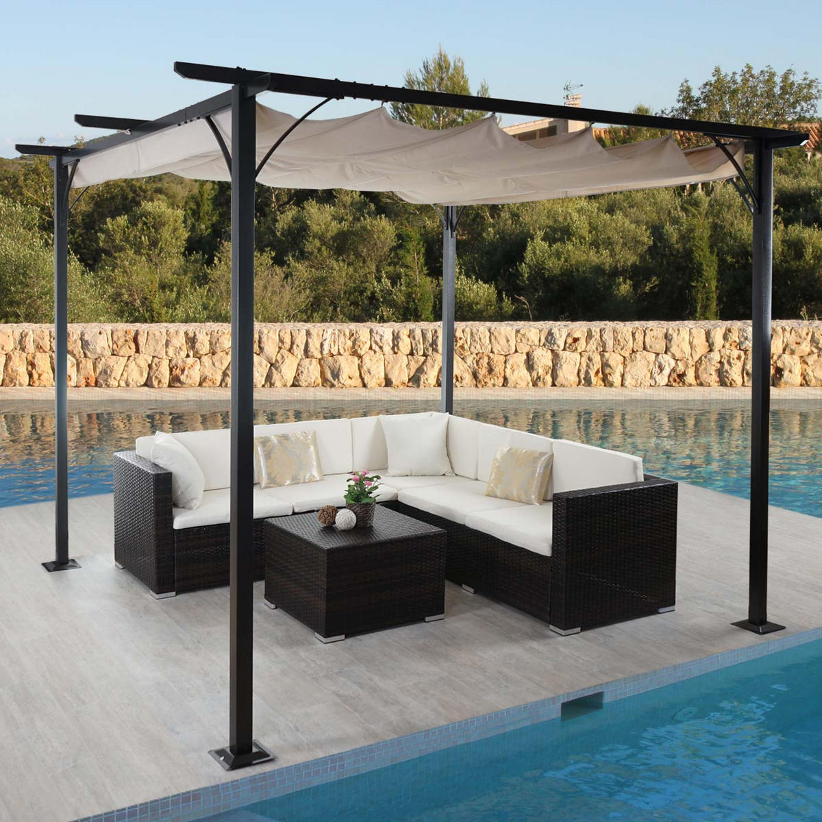 PERGOLA Cremeweiß - Weiß, Metall (300/232/300cm) - MCW