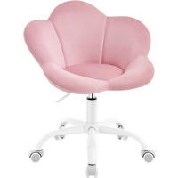 DREHSTUHL Kinder, blumenförmig, Samt, Hellrosa - Hellrosa/Weiß, Kunststoff/Textil (62/71/51cm) - Woltu