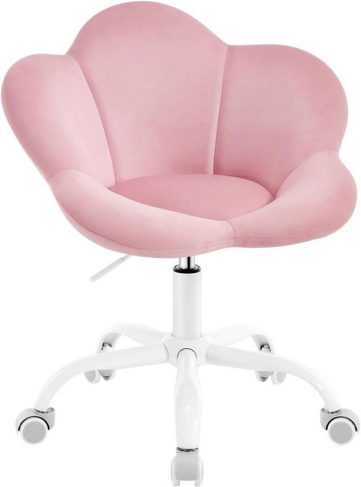 DREHSTUHL Kinder, blumenförmig, Samt, Hellrosa - Hellrosa/Weiß, Kunststoff/Textil (62/71/51cm) - Woltu