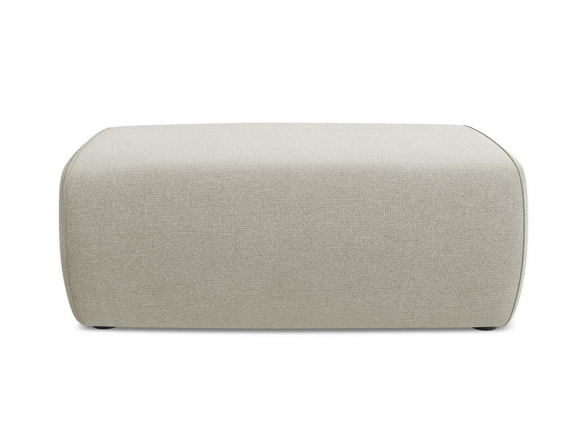 POUF Strukturstoff Stoff Beige - Beige/Creme, Kunststoff/Textil (102/40/62cm) - Makamii