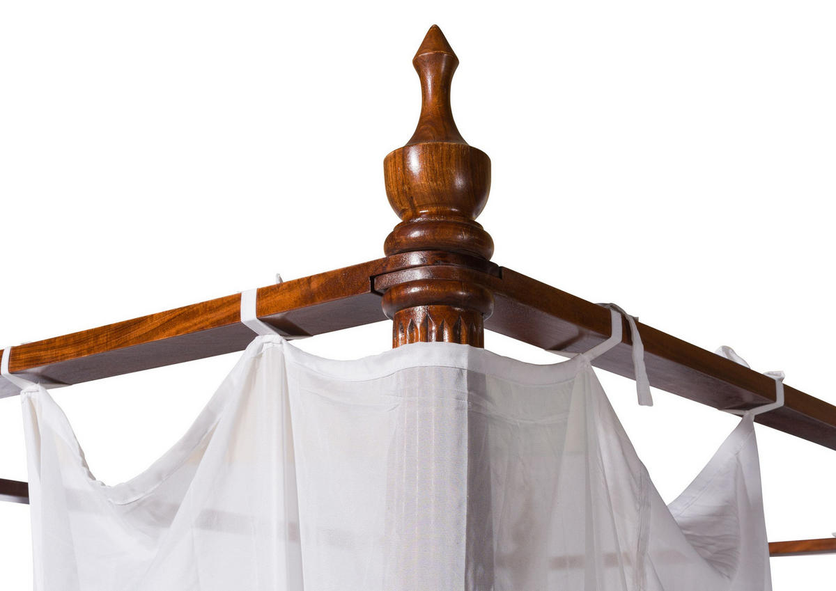 HIMMELBETT Akazie 140x200x224 nougat lackiert OXFORD #244 - Dunkelbraun, Holz (140/200cm) - Massivmoebel24