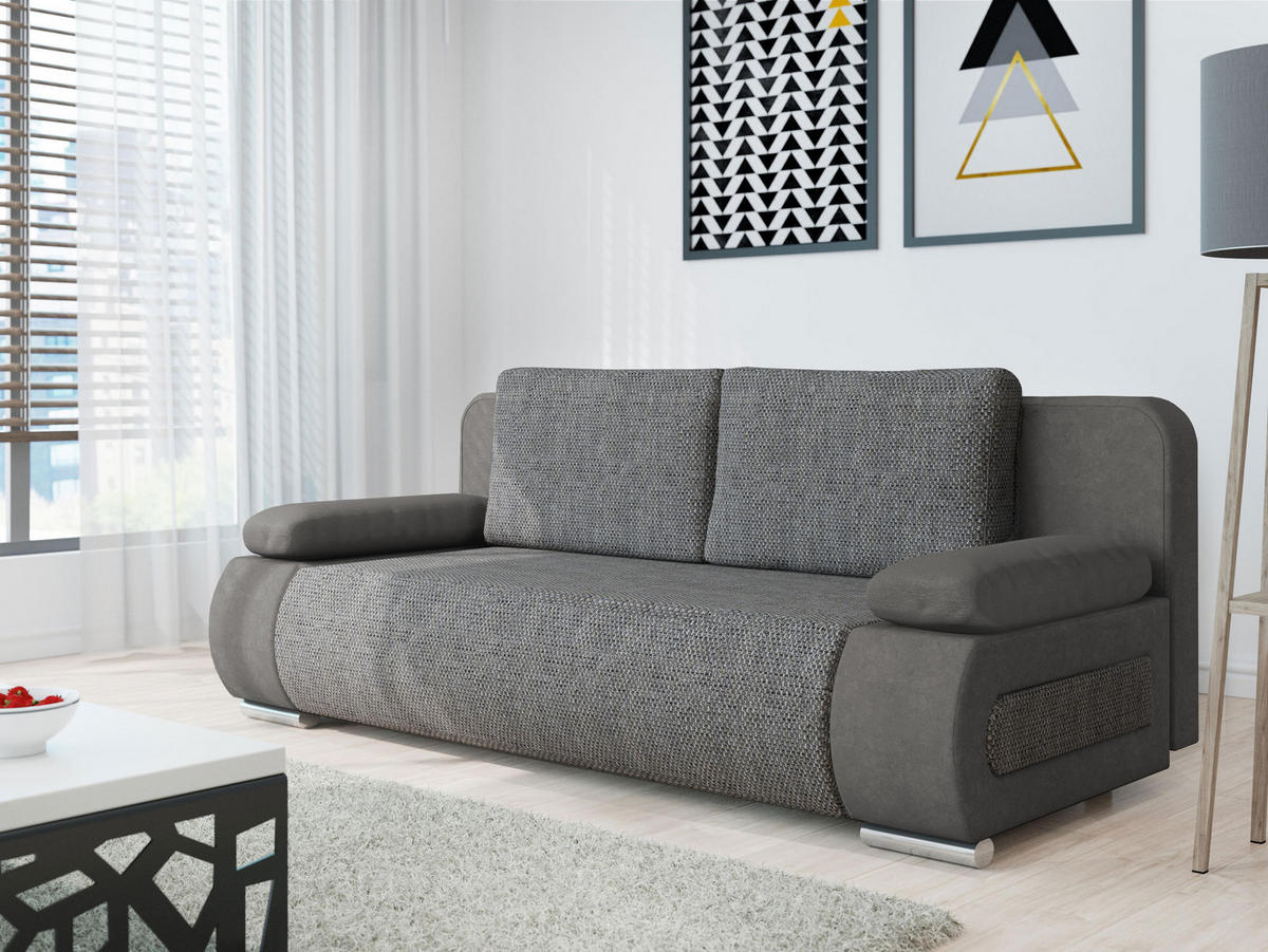 SCHLAFSOFA Emma - Dunkelgrau, Holz/Kunststoff (200/77/92cm) - MIRJAN24