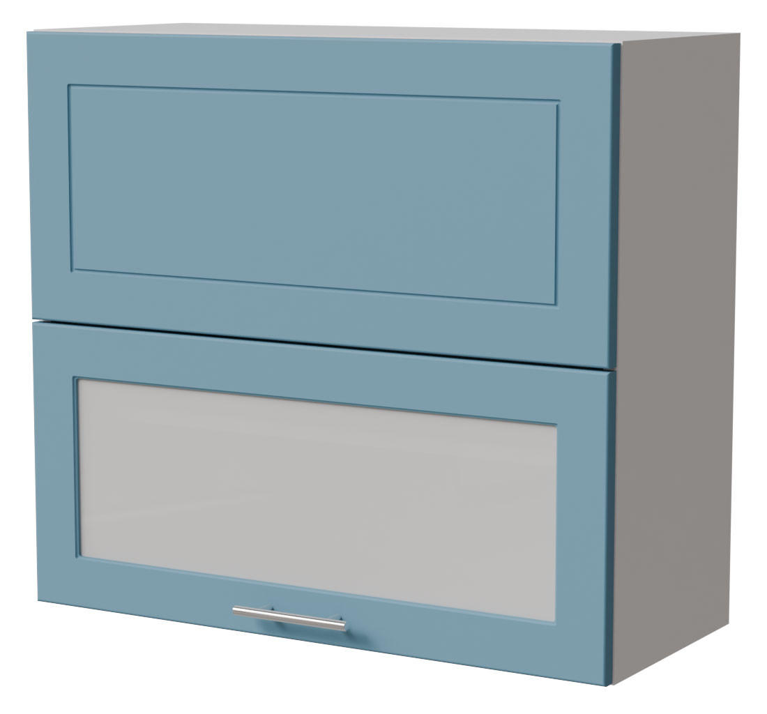 KLAPPHÄNGESCHRANK Bari W8BS/80-AV Weiß / RAL 5024 pastellblau 80 / 32,5 / 72cm - Blau/Weiß, Holz/Holzwerkstoff (80/72/32.5cm) - Feldmann-Wohnen
