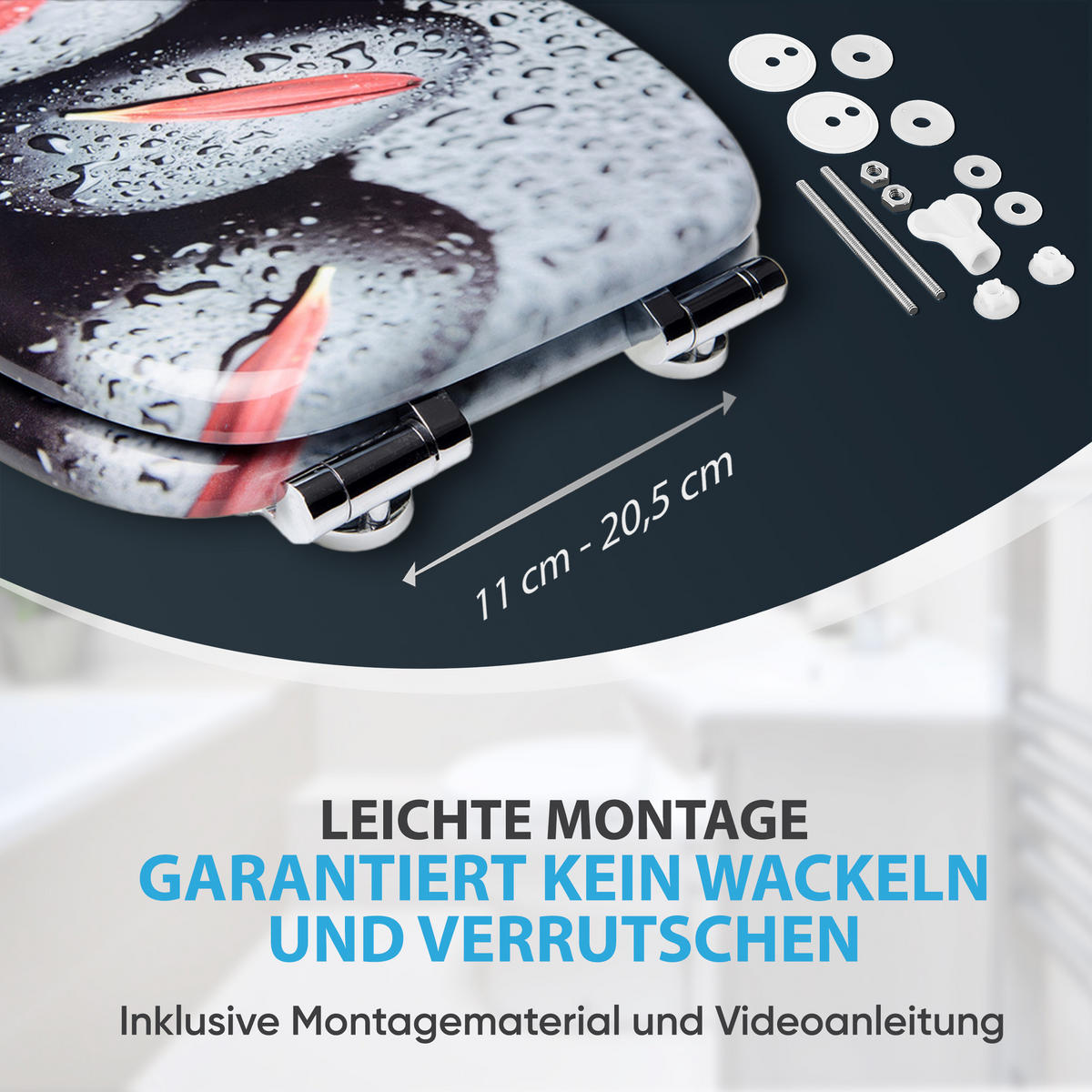 WC-SITZ mit Absenkautomatik Elegance - Rot/Schwarz, Holzwerkstoff (38/6/47cm) - Sanilo