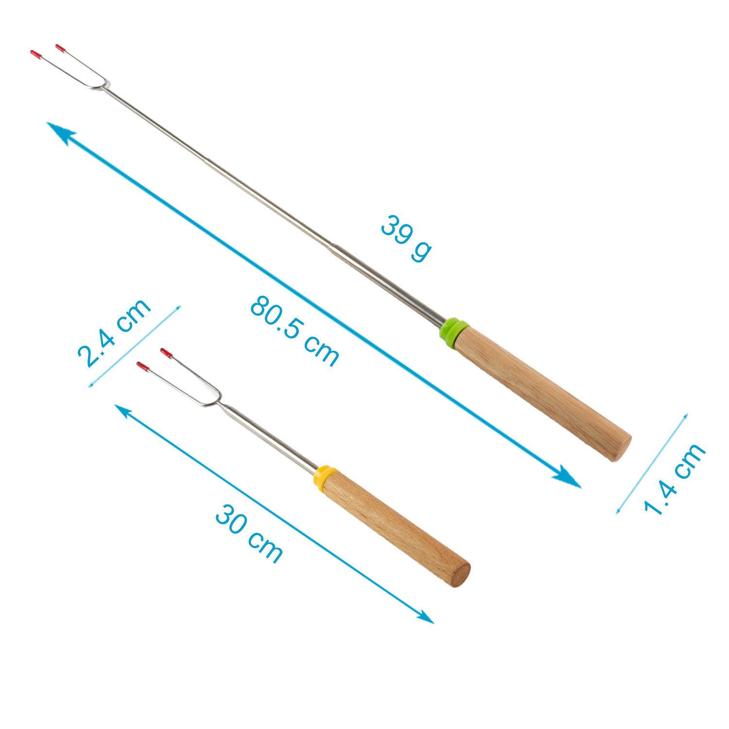 GRILLSPIESSE aus Edelstahl mit Aufbewahrungstasche (8-tlg. Set) - Multicolor, Metall (30cm)