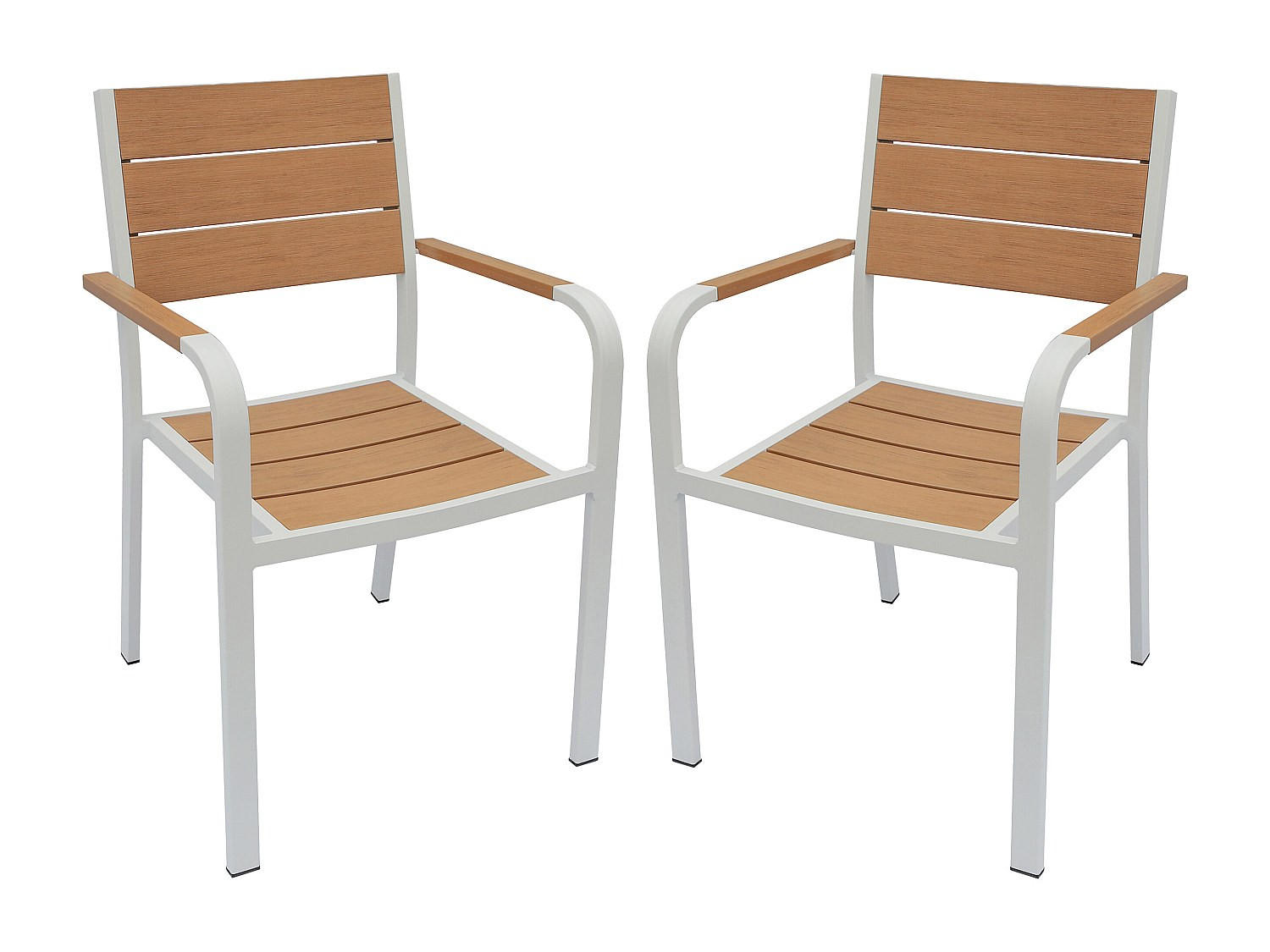 GARTENSTUHL - 56cm x 60cm - Aluminium - naturfarben hell, weiß - NYROS - Naturfarben, Metall (56/85/60cm) - Vente-Unique