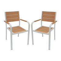 GARTENSTUHL - 56cm x 60cm - Aluminium - naturfarben hell, weiß - NYROS - Naturfarben, Metall (56/85/60cm) - Vente-Unique