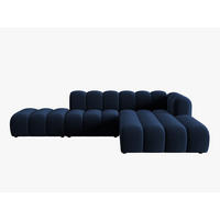 ECKSOFA modular rechts Lupine aus Samt königsblau 5 Sitzplätze - Dunkelblau, Textil (177/299cm) - Micadoni