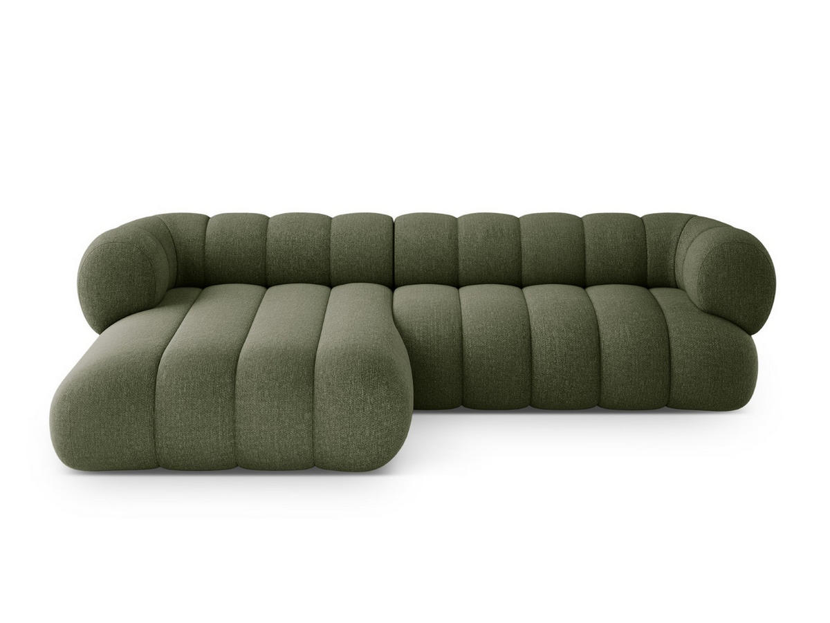 ECKSOFA Koge aus Chenille-Stoff grün 5 Sitzplätze - Grün, Textil (165/270cm) - Cosmopolitan Design
