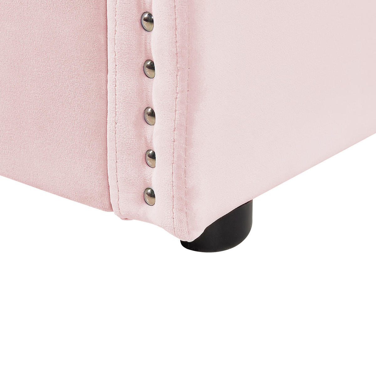 AUSZIEHBETT Samtstoff 90/200 cm Pastellrosa Troyes - Pink, Textil (90/200cm) - Beliani
