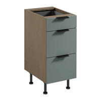 UNTERSCHRANK D40S3 P/L AX – Sorento Grün – Grün / Eiche - Eichefarben/Grün, Holzwerkstoff (40/87/52cm) - ROYAL24_MARKT
