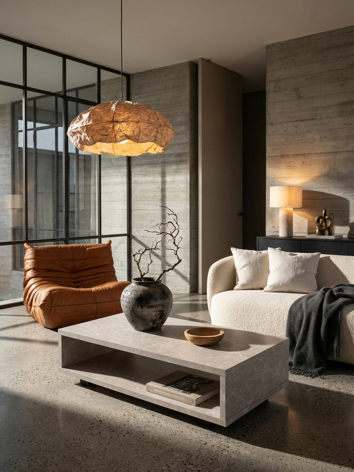 COUCHTISCH in Stein-Optik Modern mit Stauraum Rechteckig Schlicht, Beige 100x50x25 cm - Beige/Schwarz, Kunststoff (50/100/25cm) - KADIMA DESIGN
