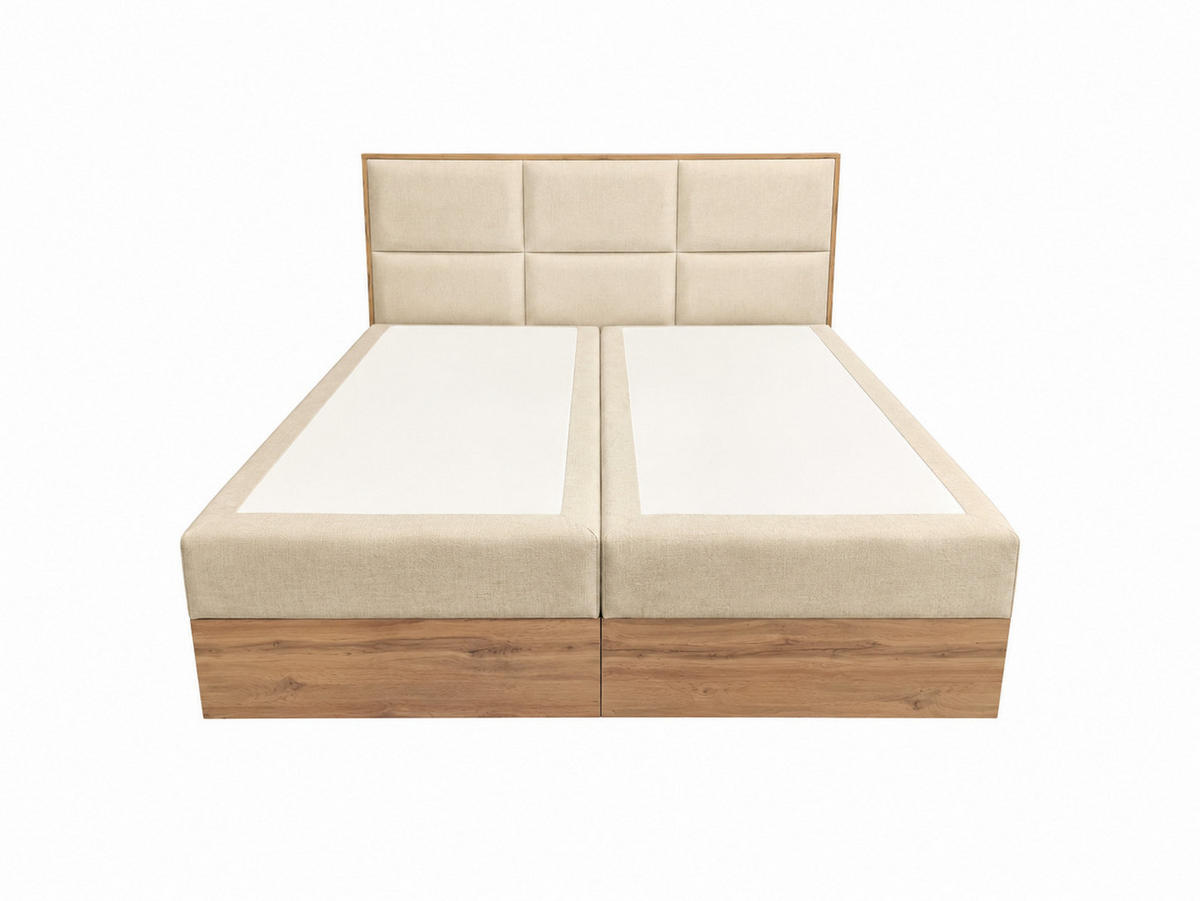 BOXSPRINGBETT Loly 140x200 cm H4 Taschenfederkern Ecru - Ecru, Textil (140/200cm) - KS Home Concept