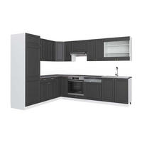 ECKKÜCHE Fame-Line Anthrazit-Gold/Weiß 227 x 287 cm, AP Anthrazit - Anthrazit/Weiß, Holzwerkstoff (287/81.6/60cm) - Vicco