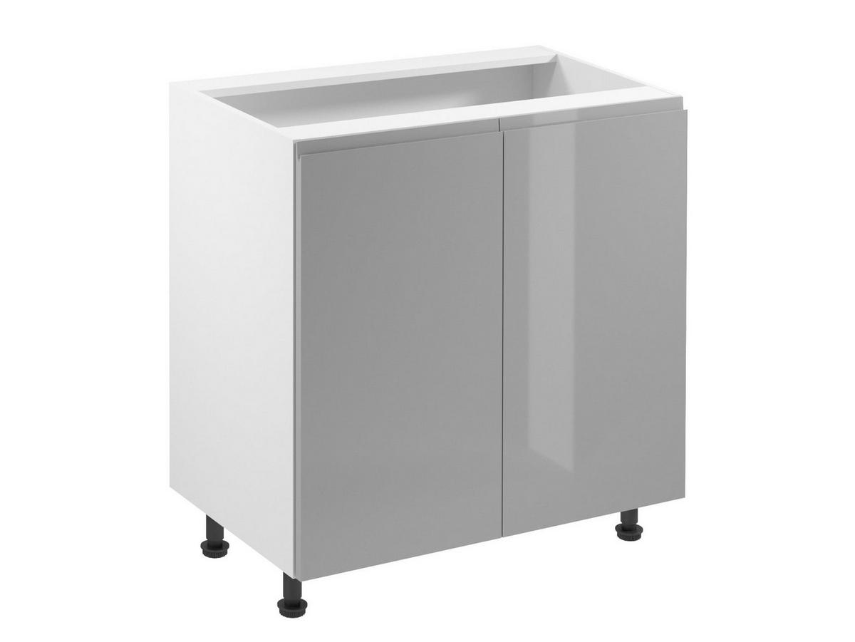 KÜCHENZEILE 420 cm - Aspen KA6-M420 - in Grau/Hochglanz - Grau, Holz (420/212/58cm)