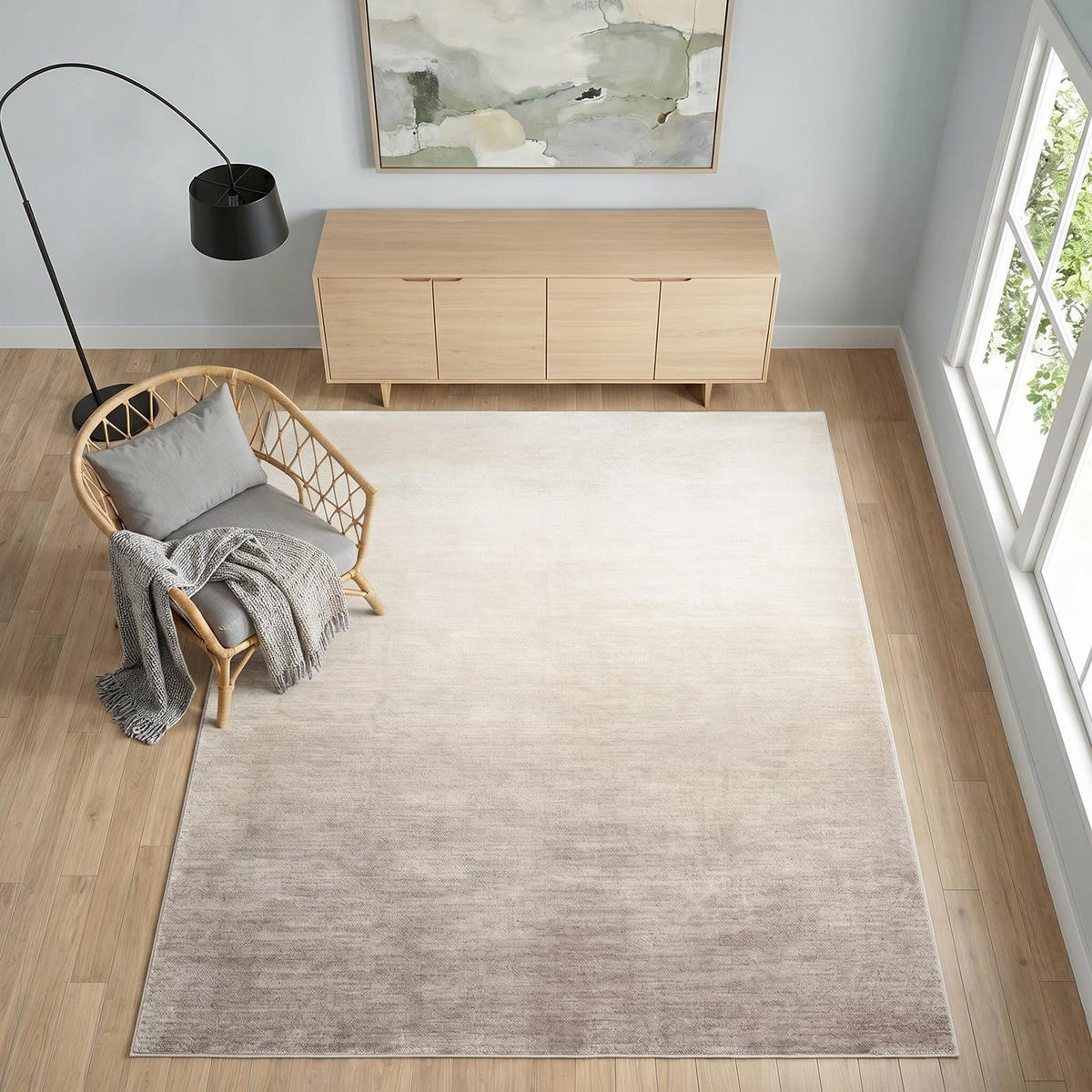 TEPPICH OMBRE - Hellbraun, Textil (160/230cm) - IDIMEX