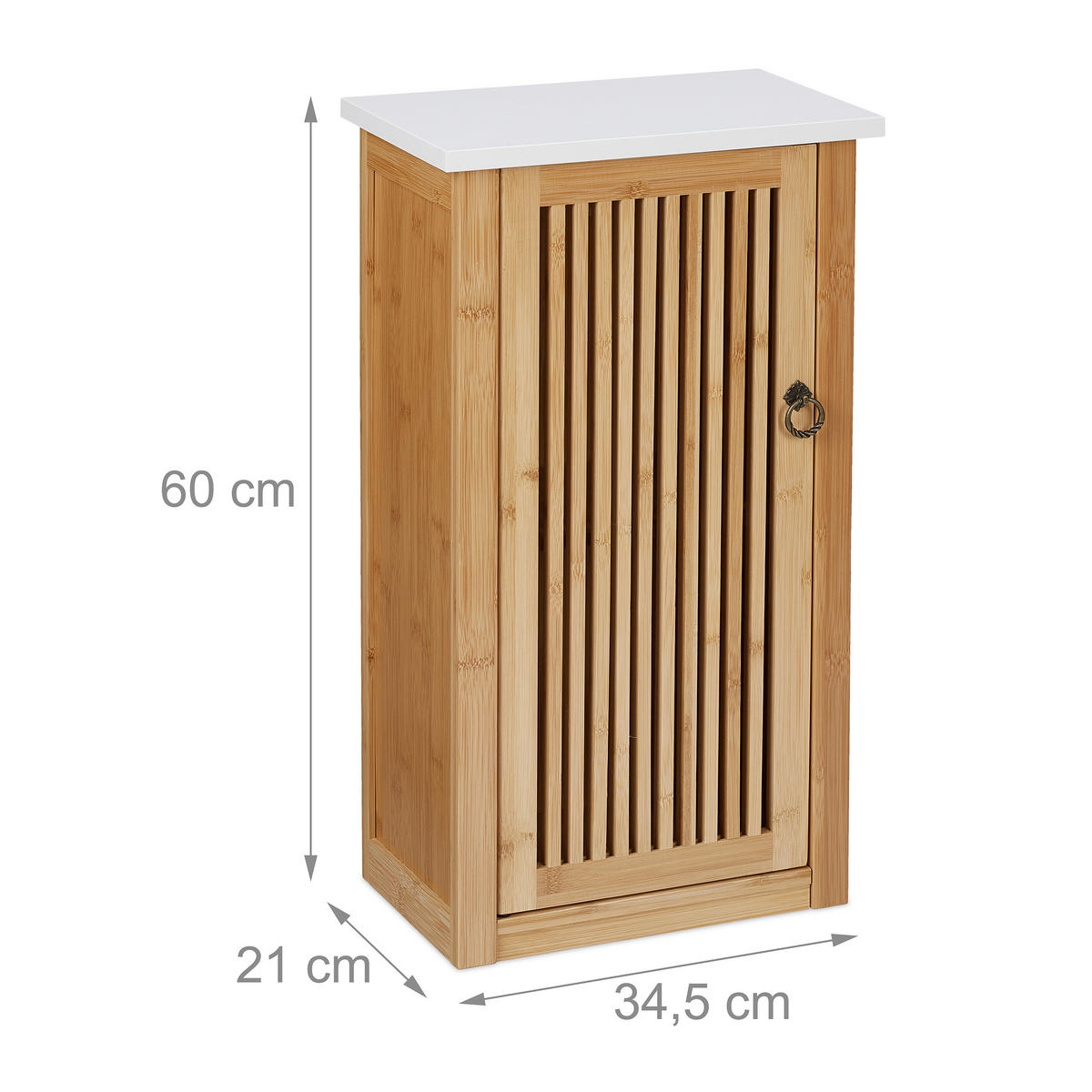 BADEZIMMERSCHRANK - Hellbraun, Holz/Holzwerkstoff (34.5/60/21cm) - Relaxdays