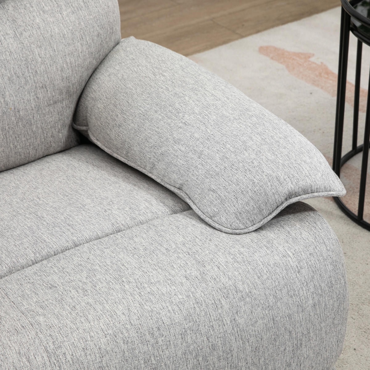 RELAXSESSEL, Hellgrau, Polyester, MDF - Hellgrau, Kunststoff (98/101/89cm) - HOMCOM