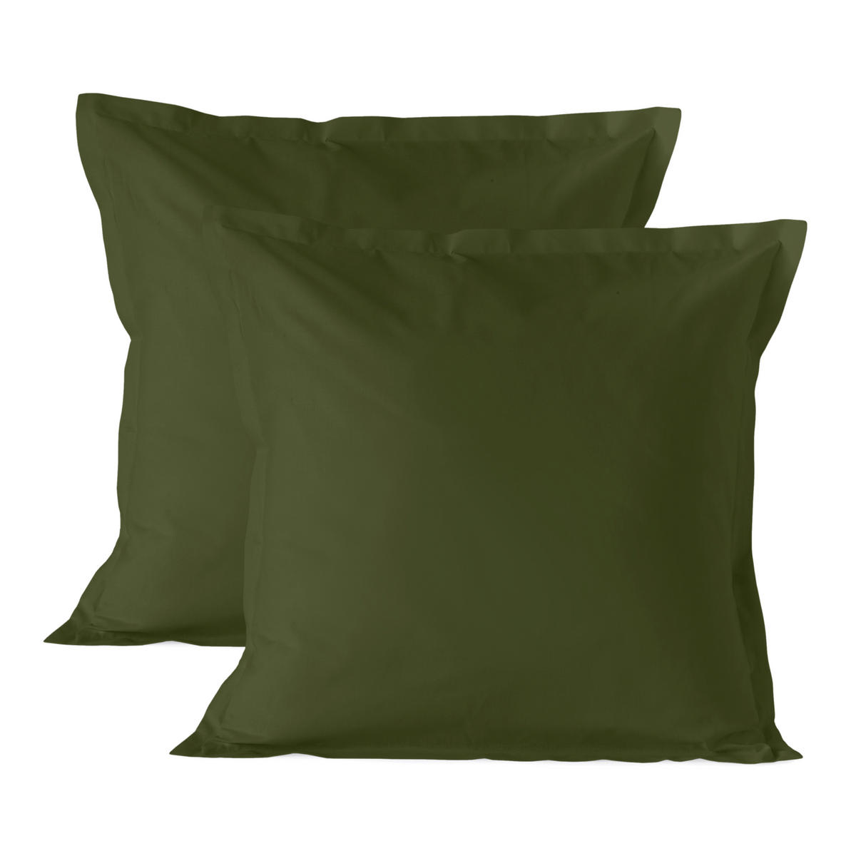 KISSENBEZUG basic 60x60 cm (x2) olivgrün - Olivgrün, Textil (60/60cm) - Happy Friday