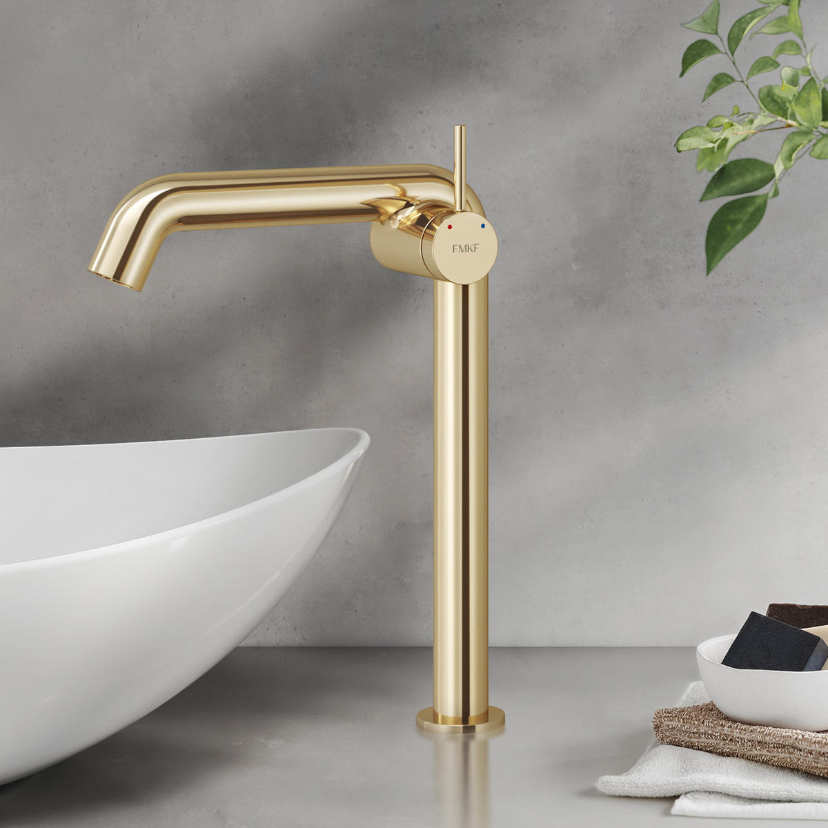 WASCHTISCHARMATUR Wasserzulaufrohr aus Edelstahl Champagnergold 26cm - Goldfarben, Metall (22/7.6/33.2cm) - EMKE