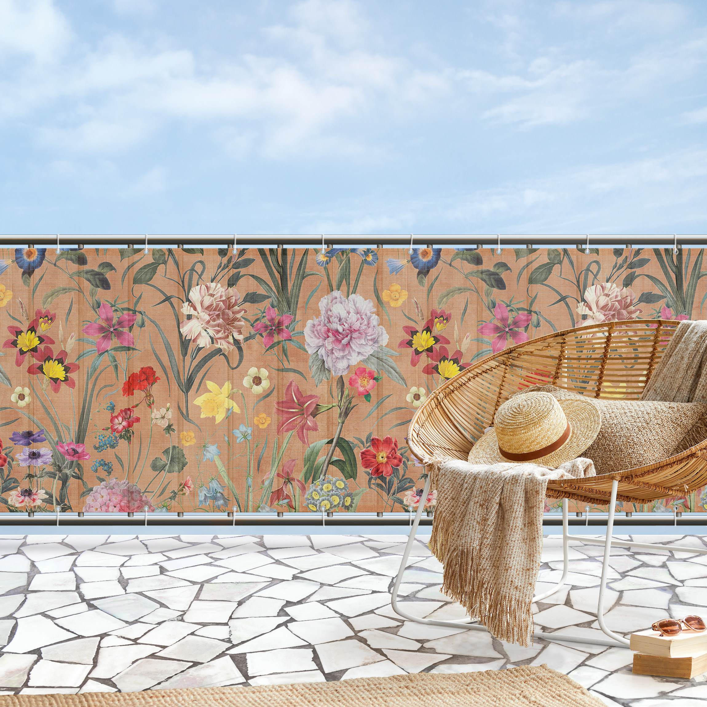 Thumbnail - Bilderwelten Balkon, Braun, Kunststoff, Baum/Pflanze/Natur, Rechteckig, 150x100 cm, Sonnen- & Sichtschutz, Sichtschutz G...