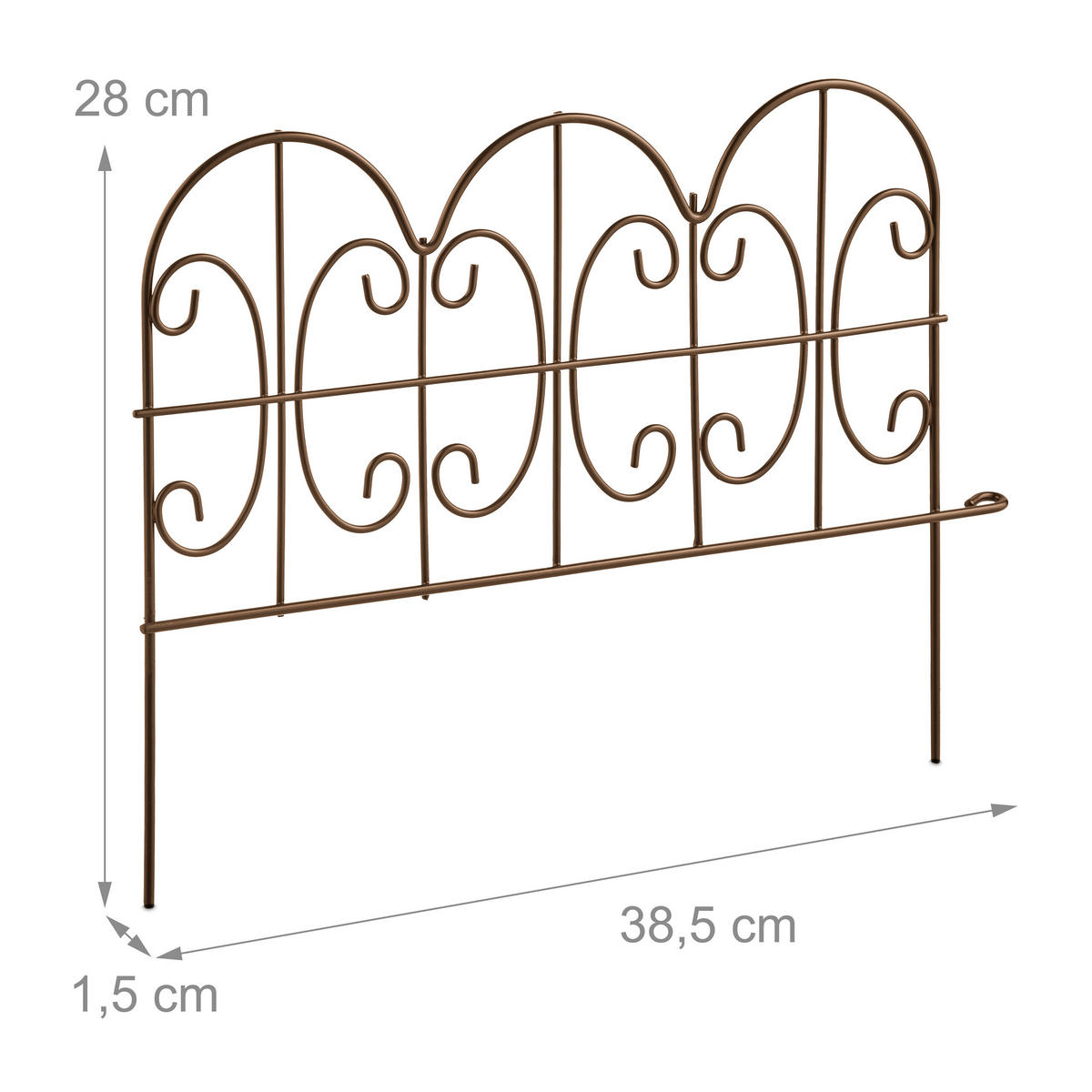 4XBEETEINFASSUNG - Braun, Metall (38.5/28/1.5cm) - Relaxdays