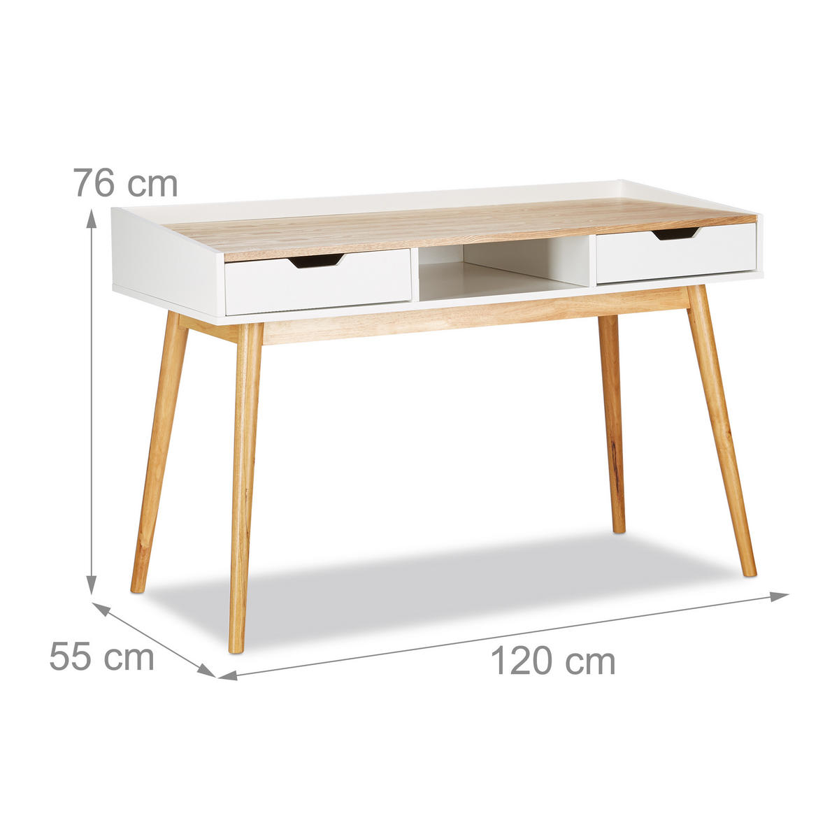 SCHREIBTISCH - Multicolor, Holz/Holzwerkstoff (55/120/76cm) - Relaxdays