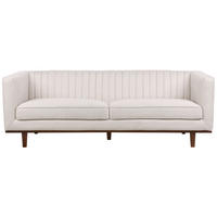 3-SITZER-SOFA beige Skaule - Dunkelbraun/Beige, Textil (205/71/82cm) - Beliani