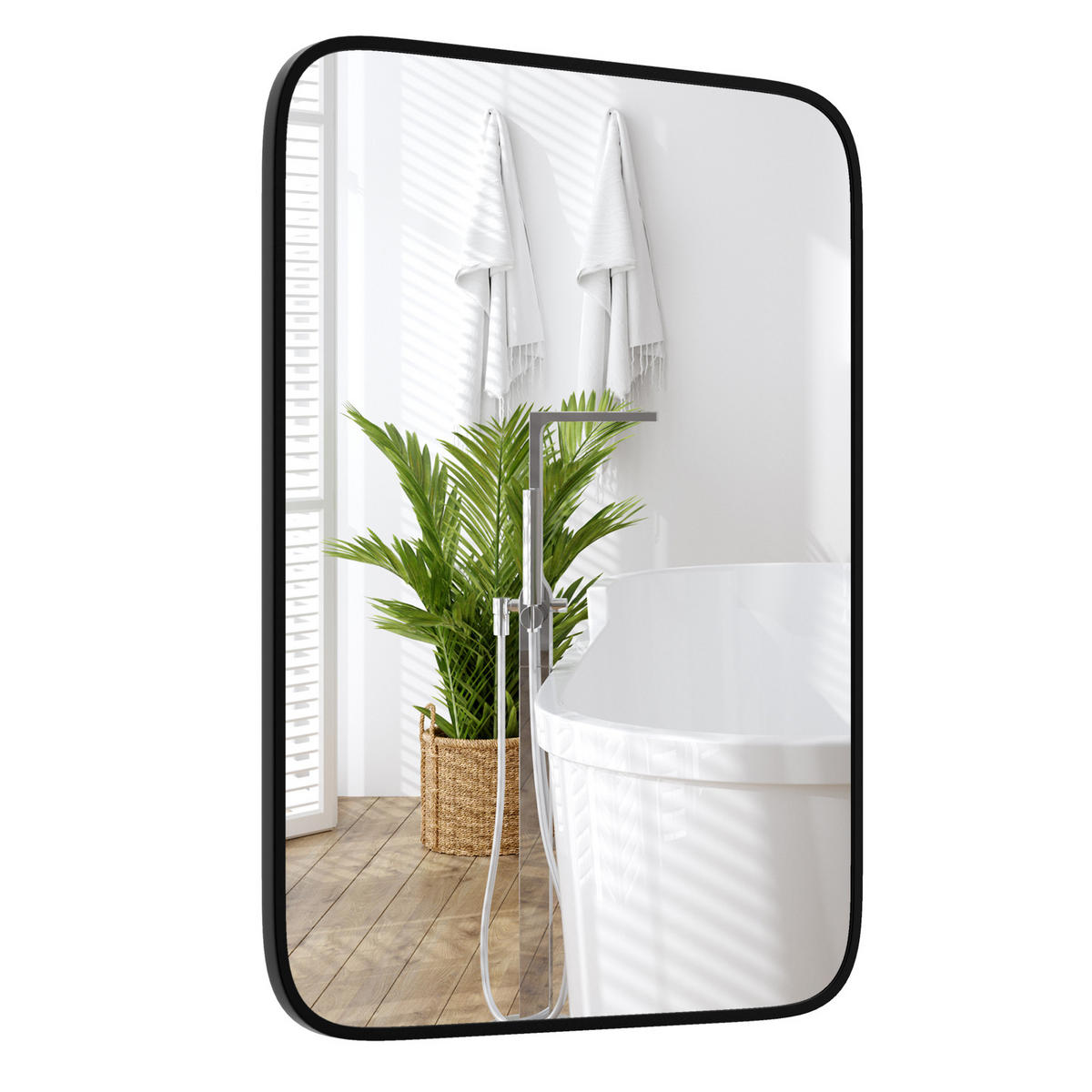 WANDSPIEGEL rechteckig schwarz - Schwarz, Glas (50/2/70cm) - COSTWAY