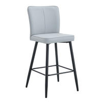 BARHOCKER DE-36530 2er Set mit PU-Bezug und Metallbeinen Hellgrau - Hellgrau, Metall (44/101/44cm) - ComfortXL