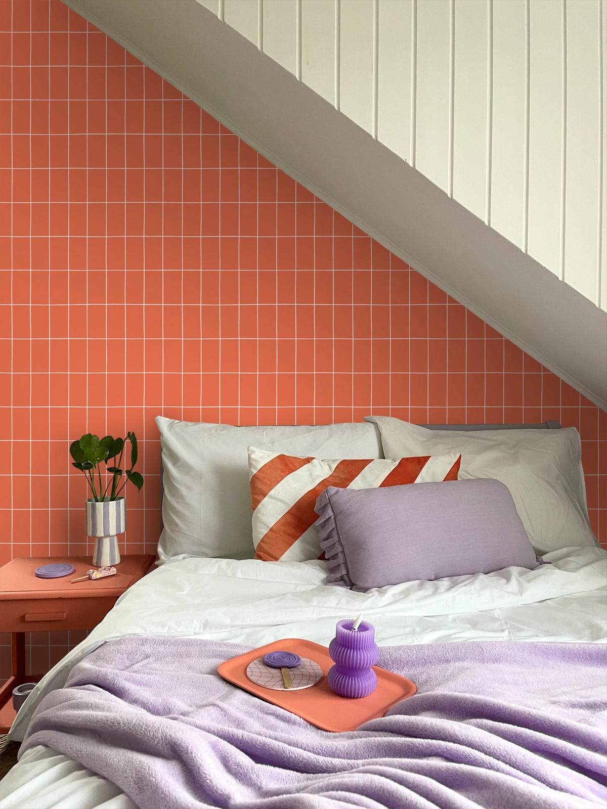 TAPETE kleine Fliesen 50 x 900 cm - Orange, Papier (50/900cm) - ESTAhome
