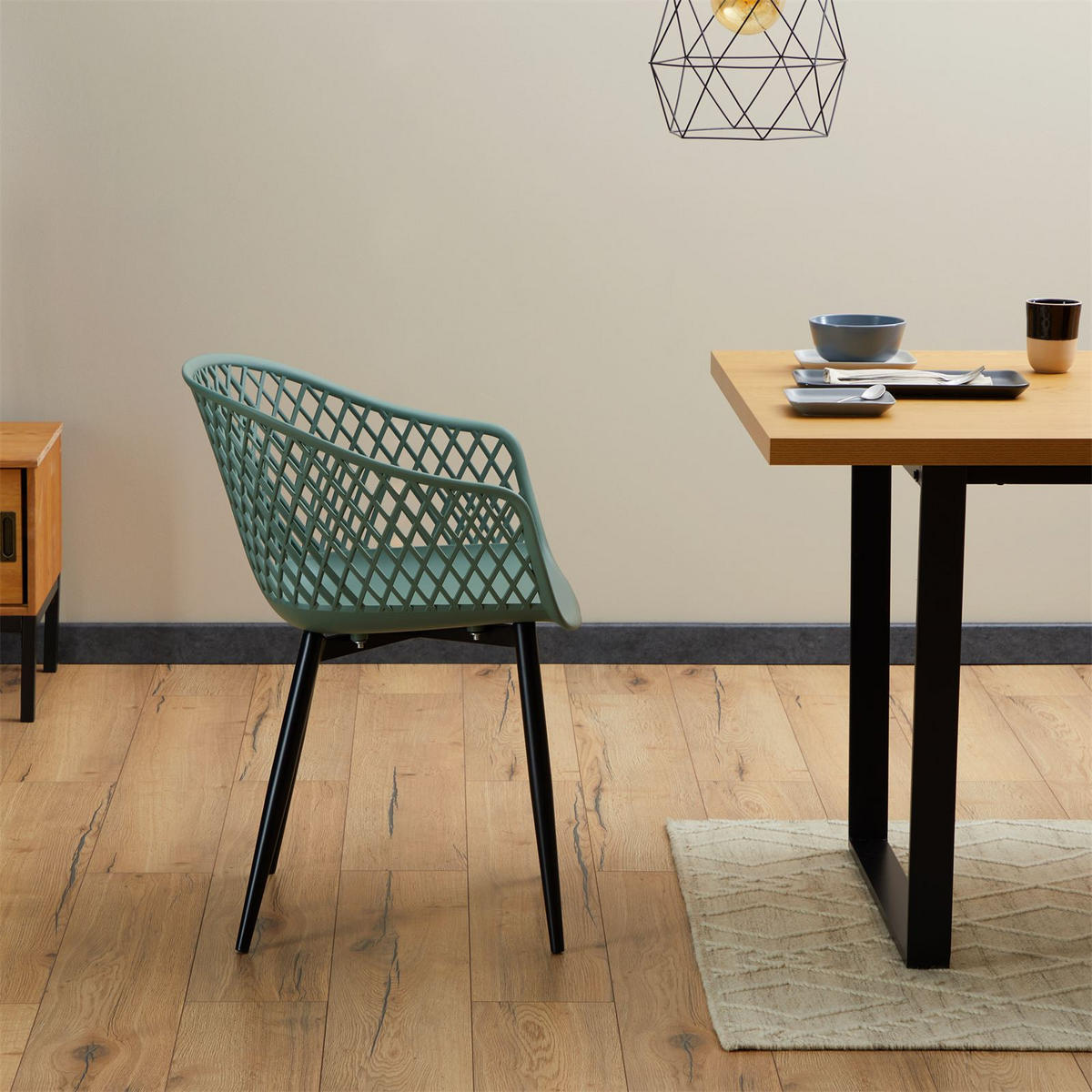 ESSZIMERSTUHL MADEIRA 4ER-SET - Grün, Textil (61/80/57cm) - IDIMEX