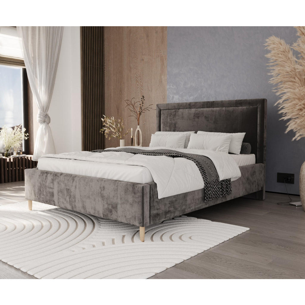 Thumbnail - AltaBeds Polsterbett, Anthrazit, Textil, Buche, Kiefer, 160x200 cm, Oeko-Tex® Standard 100, Handmade in Europe, Schlafzi...