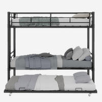 ETAGENBETT Schwarz - Schwarz, Metall - Raumix