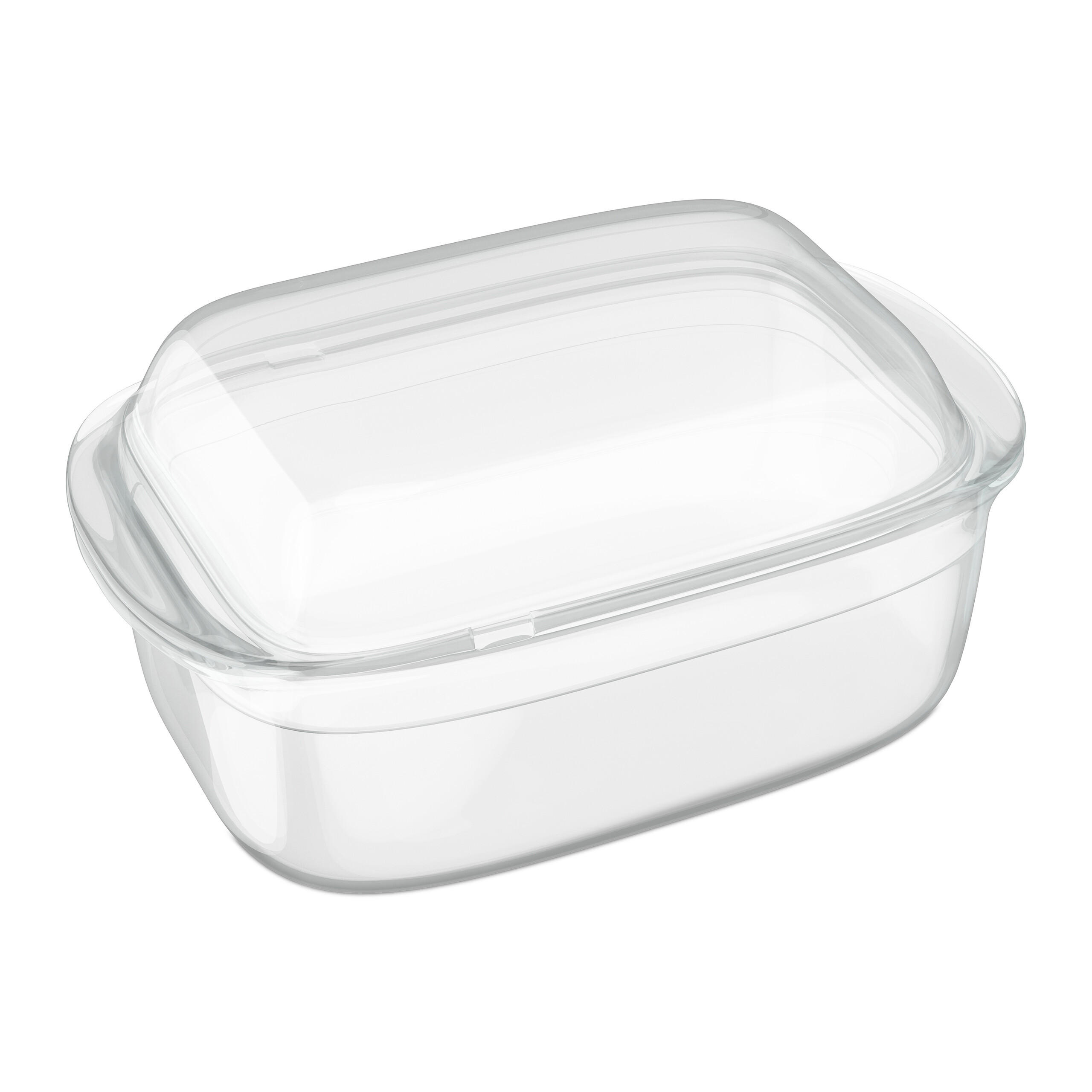 Relaxdays PEKÁČ Transparentní borosilikátové sklo s víkem 4,5 l