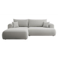 ECKSOFA Ovo Grau Velours - Schwarz/Grau, Kunststoff/Textil (260/165cm) - Selsey