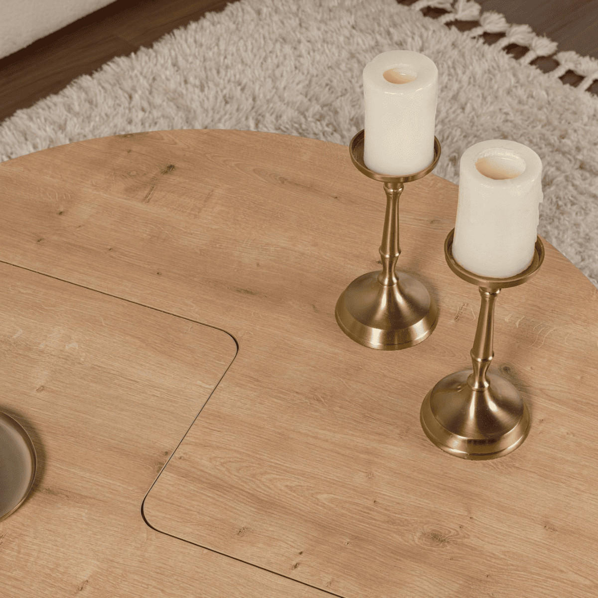 COUCHTISCH (2er-Set) moira 90/90/41 cm - Eichefarben, Holzwerkstoff (65/90/41cm) - Calicosy