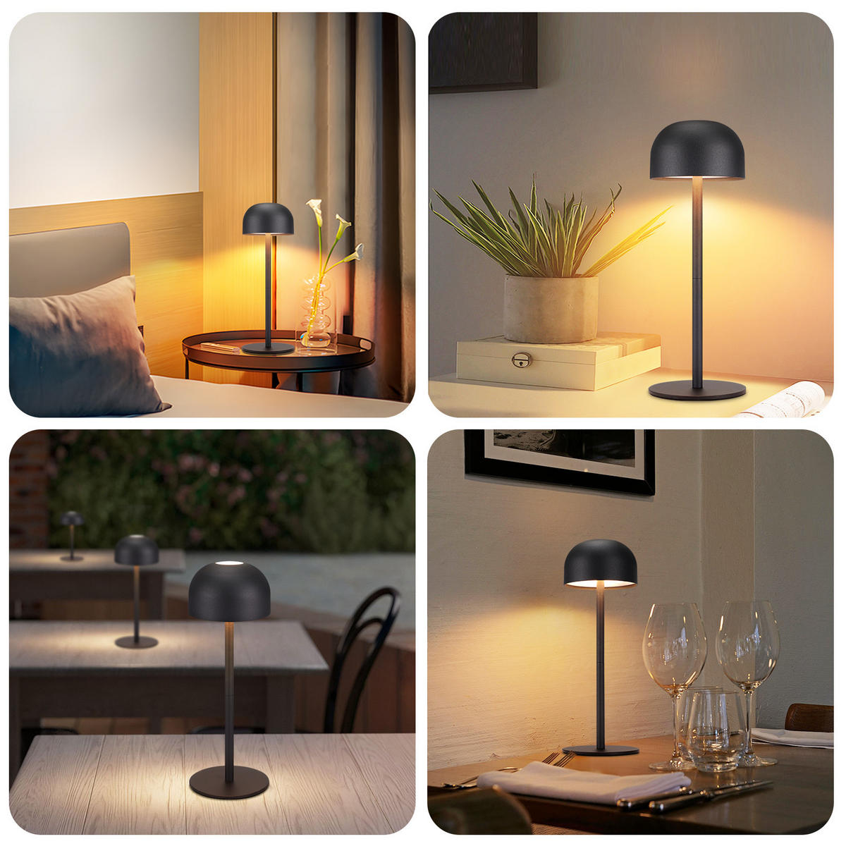 TISCHLAMPE Flussira 9/25/9 cm - Schwarz, Metall (9/9/25cm) - ZMH