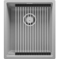 UNTERBAUSPÜLE GRANIT Praga, 2-er set Grau 41/47 cm 1 Becken + Ablauf-Set + Aufrollbare Abtropffläche ab 45er Unterschrank - Chromfarben/Grau, Kunststoff (41/20/47cm) - Primagran