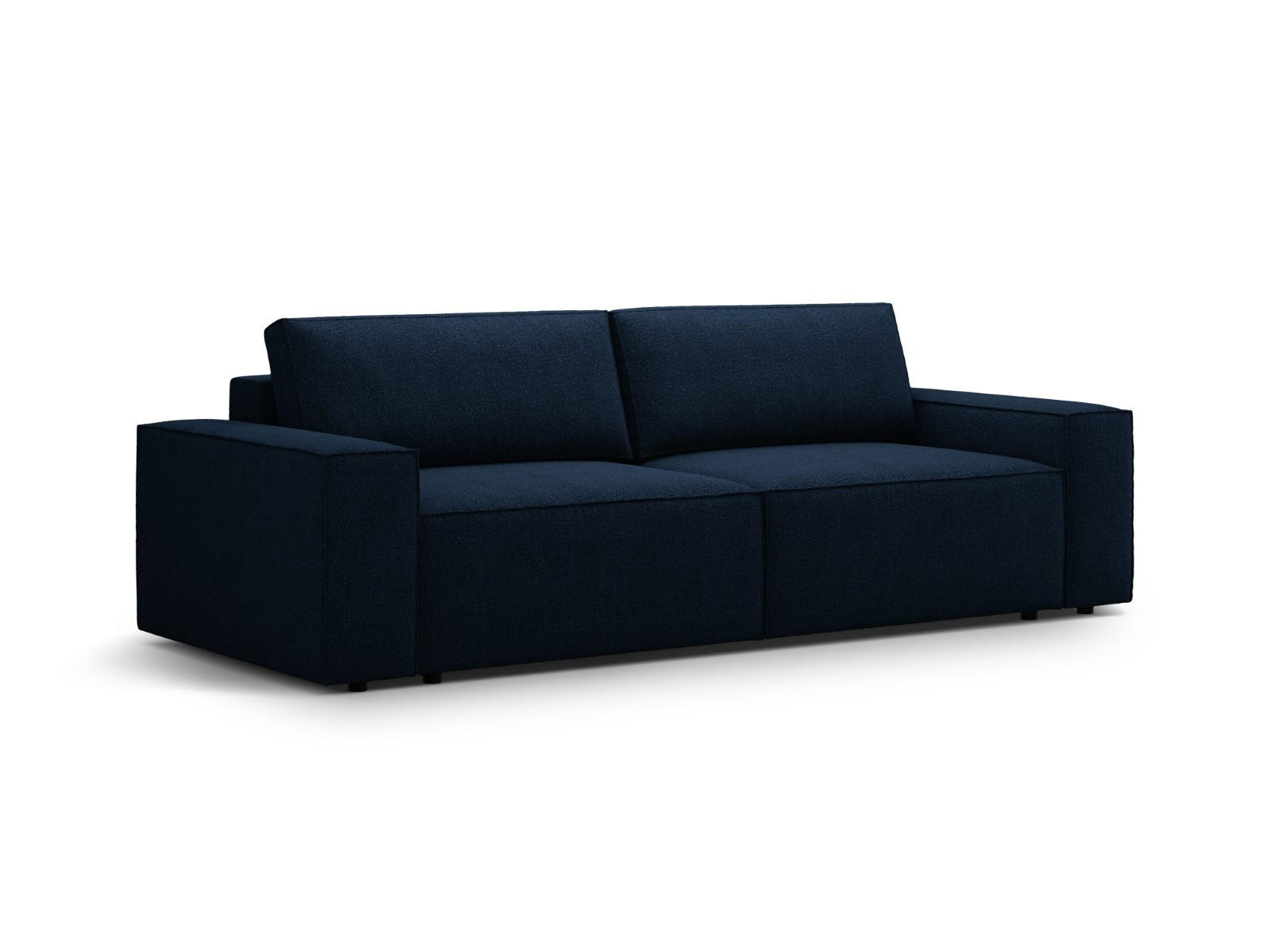SOFA ausklappbar mit Bettkasten Jodie aus Boucle dunkelblau 3 Sitzplätze - Dunkelblau, Textil (107/86/247cm) - Micadoni